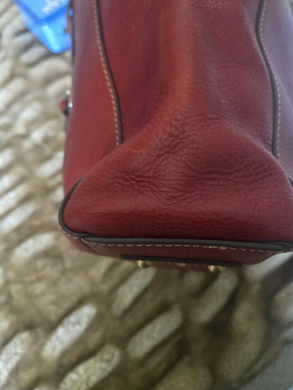 Dooney & Bourke Red Leather Shoulder Tote - Picture 3 of 4
